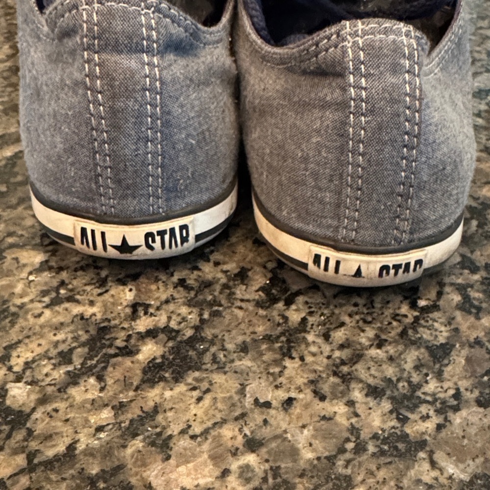 Converse all star denim Navy Canvas Sneakers EUC unisex M8 W10 - Picture 4 of 13